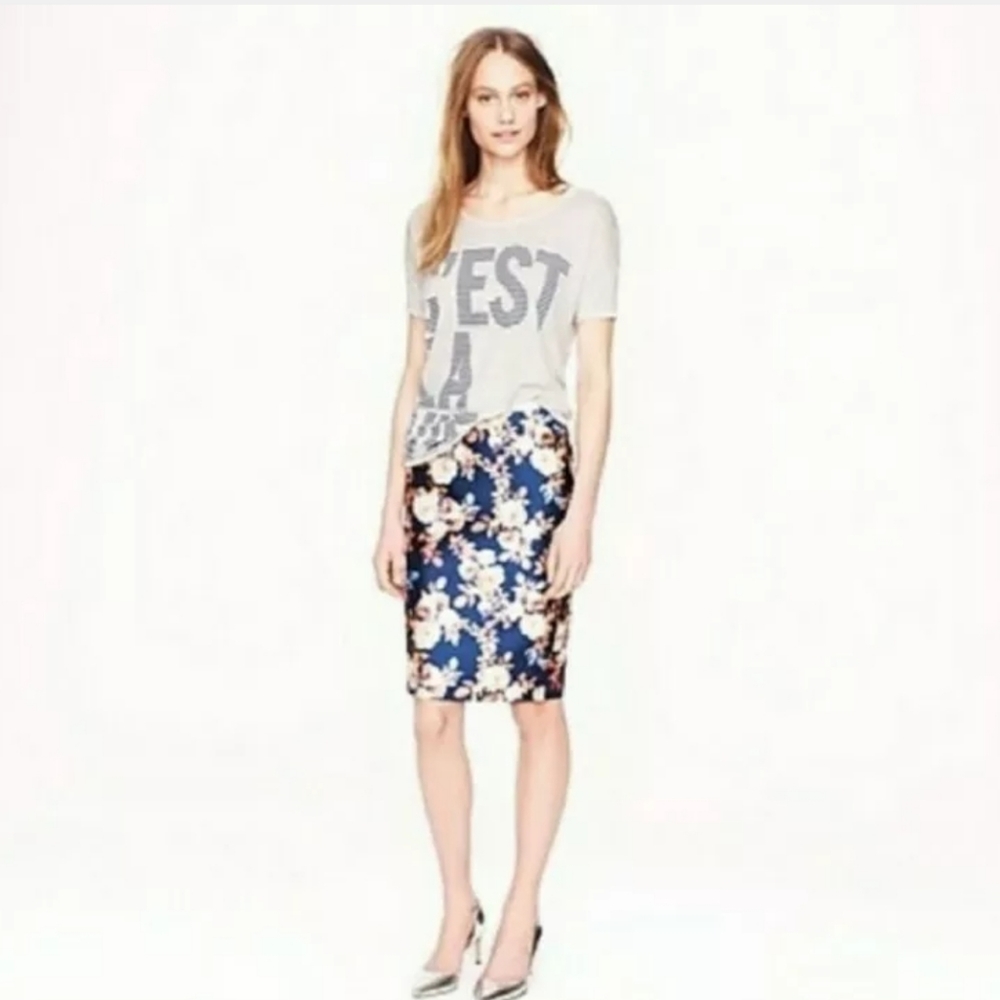 J. Crew Collection No. 2 Pencil Skirt in Navy Blue